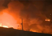 Incêndio em terreno de fábrica no Geisel atinge duas casas