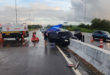Acidente deixa um morto no desvio das obras da ponte em manutenção na BR-101, em Santa Rita